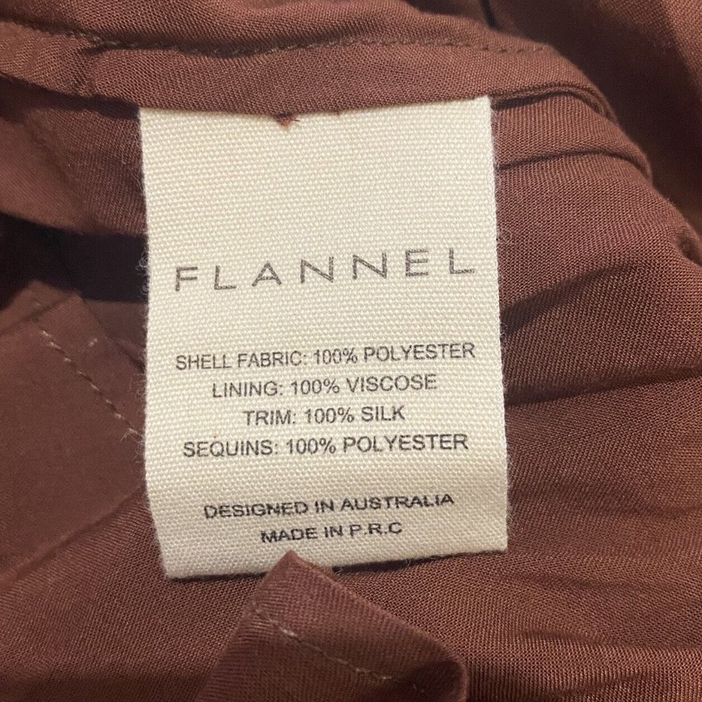 Flannel Designer Size 0 AU 6 Pisces Copper Sequin Pleated Maxi Skirt New RRP$410 - Picture 9 of 10